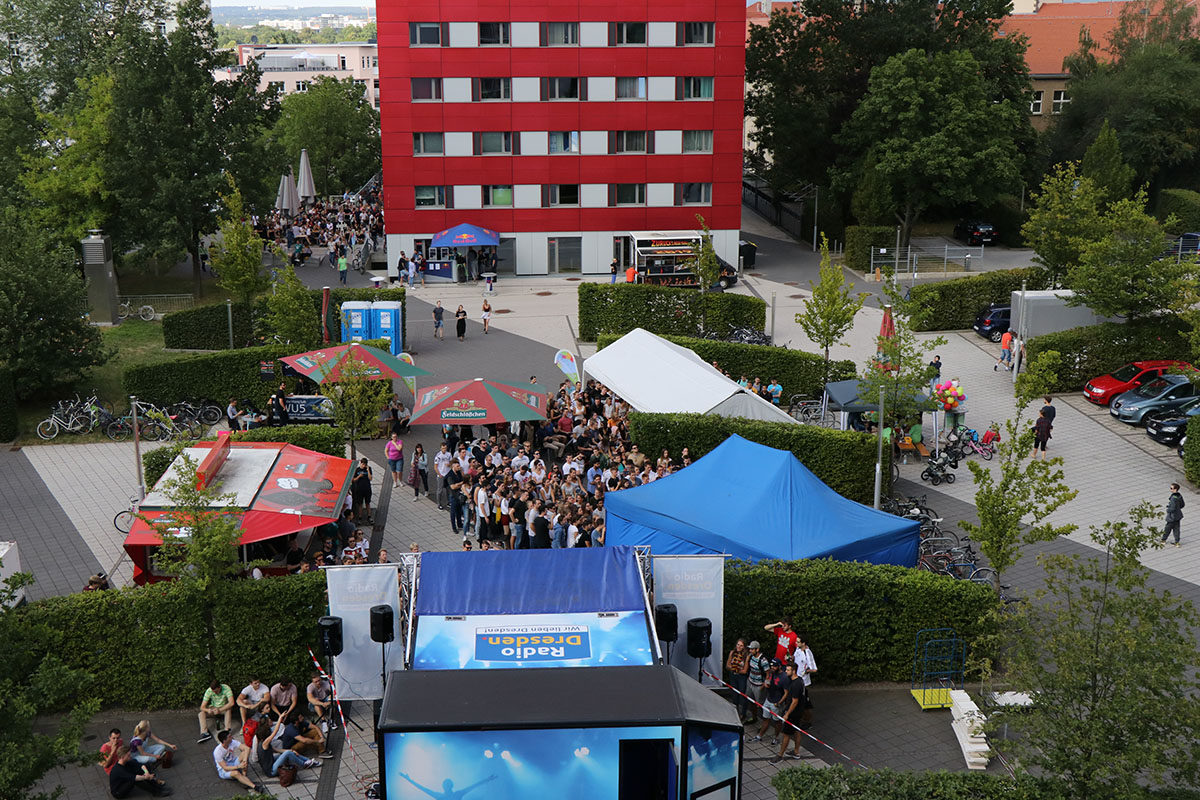 View of the festival area from above