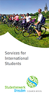 Cover des Faltblatts „Services for International Students“