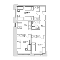 Preview floor plan of shared apartment with three rooms