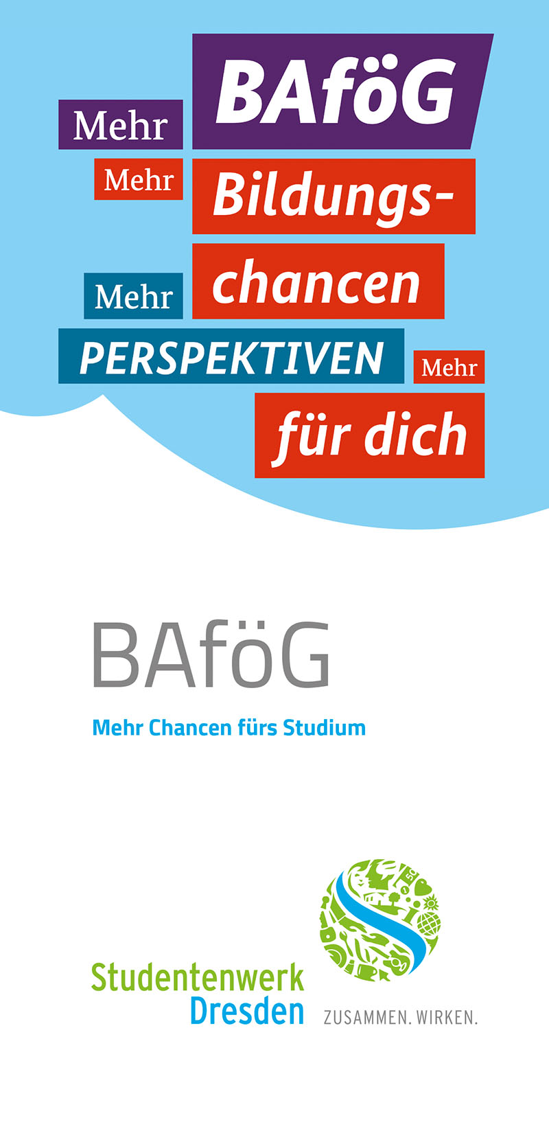 Cover des Faltblatts „BAföG - Mehr Chancen fürs Studium“