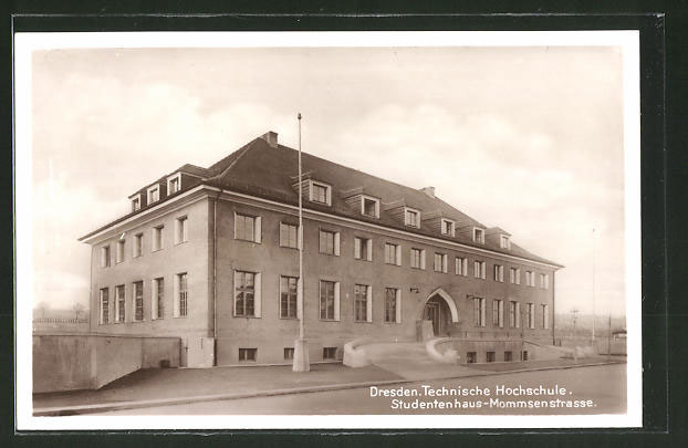 Altes Bild des Studentenhaus von schräg vorn von der Mommsenstraße aus aufgenommen