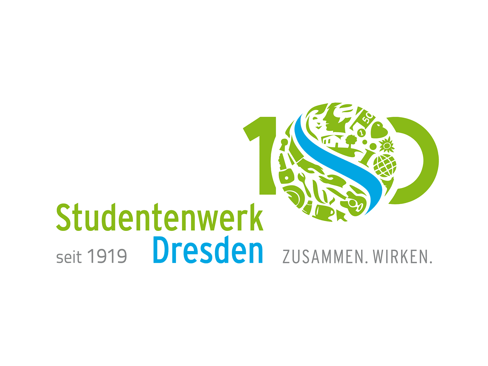 Logo 100 Jahre Studentenwerk Dresden