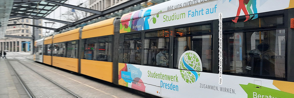 Straßenbahn SWDD-Werbung